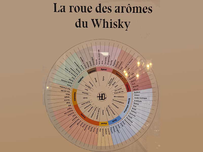 La roue des arômes du Whisky - Distillerie des Bughes en Haute-Loire, Auvergne