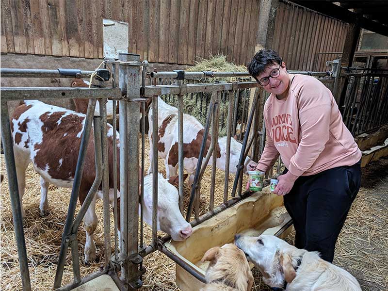 Animations à la ferme à la Gaec des Ecureuils à Malrevers en Haute-Loire, Auvergne